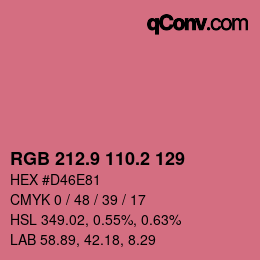 Color code: RGB 212.9 110.2 129 | qconv.com