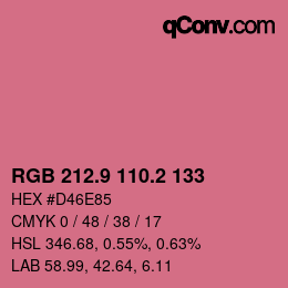 カラーコード: RGB 212.9 110.2 133 | qconv.com
