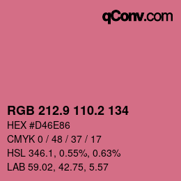 Color code: RGB 212.9 110.2 134 | qconv.com