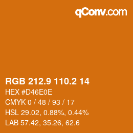 Color code: RGB 212.9 110.2 14 | qconv.com