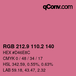 カラーコード: RGB 212.9 110.2 140 | qconv.com
