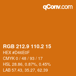 カラーコード: RGB 212.9 110.2 15 | qconv.com