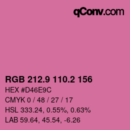 カラーコード: RGB 212.9 110.2 156 | qconv.com