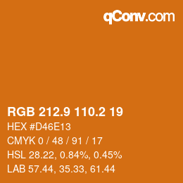 Color code: RGB 212.9 110.2 19 | qconv.com