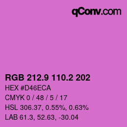 カラーコード: RGB 212.9 110.2 202 | qconv.com