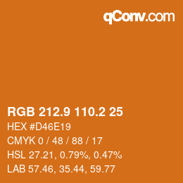 Color code: RGB 212.9 110.2 25 | qconv.com