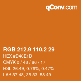 Color code: RGB 212.9 110.2 29 | qconv.com