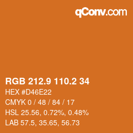 Color code: RGB 212.9 110.2 34 | qconv.com