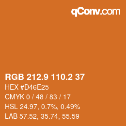 カラーコード: RGB 212.9 110.2 37 | qconv.com