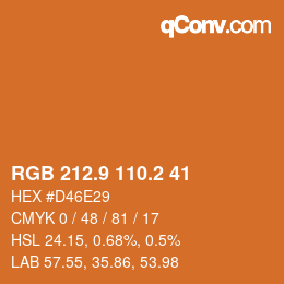 Color code: RGB 212.9 110.2 41 | qconv.com