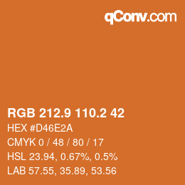 Color code: RGB 212.9 110.2 42 | qconv.com