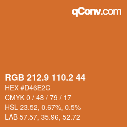 Color code: RGB 212.9 110.2 44 | qconv.com