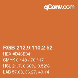 Color code: RGB 212.9 110.2 52 | qconv.com