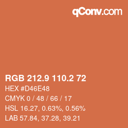 Color code: RGB 212.9 110.2 72 | qconv.com