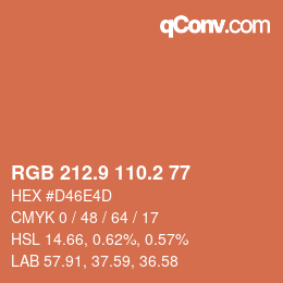 Color code: RGB 212.9 110.2 77 | qconv.com