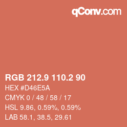 Color code: RGB 212.9 110.2 90 | qconv.com
