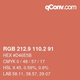 Color code: RGB 212.9 110.2 91 | qconv.com
