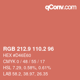 Color code: RGB 212.9 110.2 96 | qconv.com