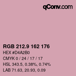 Color code: RGB 212.9 162 176 | qconv.com