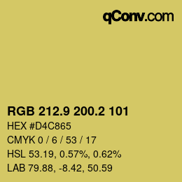 カラーコード: RGB 212.9 200.2 101 | qconv.com