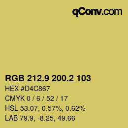 カラーコード: RGB 212.9 200.2 103 | qconv.com