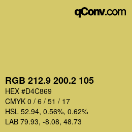カラーコード: RGB 212.9 200.2 105 | qconv.com