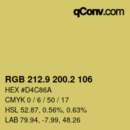 カラーコード: RGB 212.9 200.2 106 | qconv.com