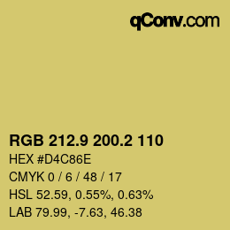 カラーコード: RGB 212.9 200.2 110 | qconv.com