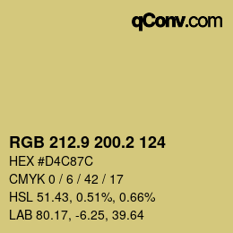 Color code: RGB 212.9 200.2 124 | qconv.com