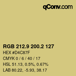 Color code: RGB 212.9 200.2 127 | qconv.com