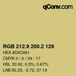 Farbcode: RGB 212.9 200.2 129 | qconv.com