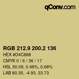 Farbcode: RGB 212.9 200.2 136 | qconv.com