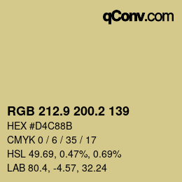 Color code: RGB 212.9 200.2 139 | qconv.com