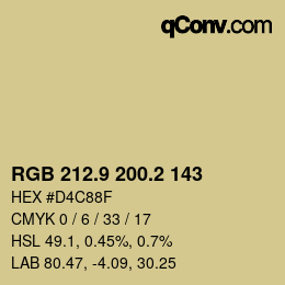 Color code: RGB 212.9 200.2 143 | qconv.com