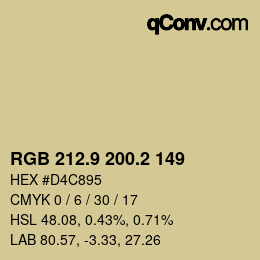 Color code: RGB 212.9 200.2 149 | qconv.com
