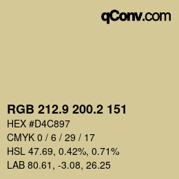 Color code: RGB 212.9 200.2 151 | qconv.com