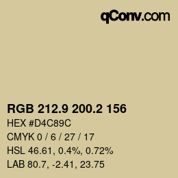Farbcode: RGB 212.9 200.2 156 | qconv.com