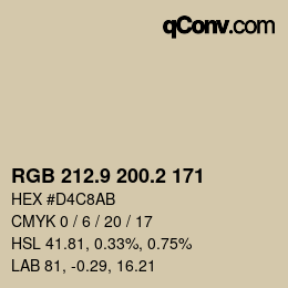 Color code: RGB 212.9 200.2 171 | qconv.com