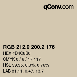 Color code: RGB 212.9 200.2 176 | qconv.com