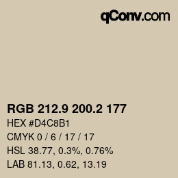 Color code: RGB 212.9 200.2 177 | qconv.com