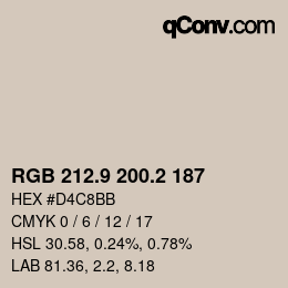 Color code: RGB 212.9 200.2 187 | qconv.com