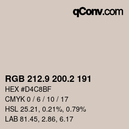 Color code: RGB 212.9 200.2 191 | qconv.com