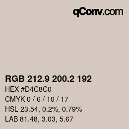 Color code: RGB 212.9 200.2 192 | qconv.com