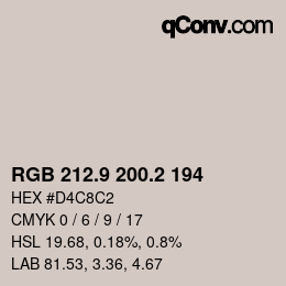 Color code: RGB 212.9 200.2 194 | qconv.com