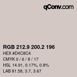 Color code: RGB 212.9 200.2 196 | qconv.com