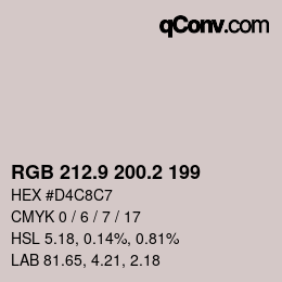 Color code: RGB 212.9 200.2 199 | qconv.com