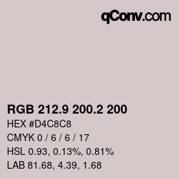 Color code: RGB 212.9 200.2 200 | qconv.com