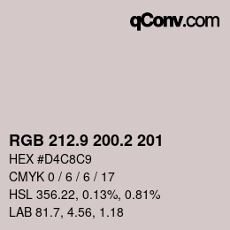 カラーコード: RGB 212.9 200.2 201 | qconv.com