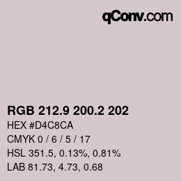 カラーコード: RGB 212.9 200.2 202 | qconv.com
