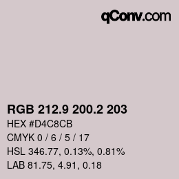 カラーコード: RGB 212.9 200.2 203 | qconv.com